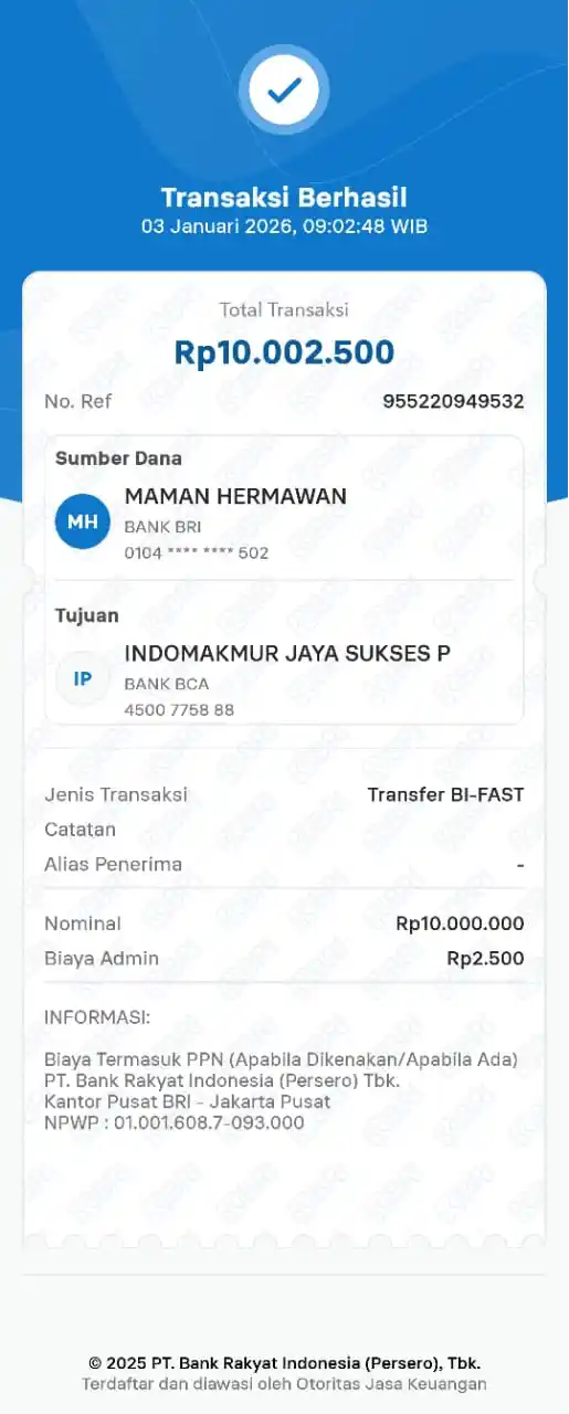 Bukti Transfer Mitra 3